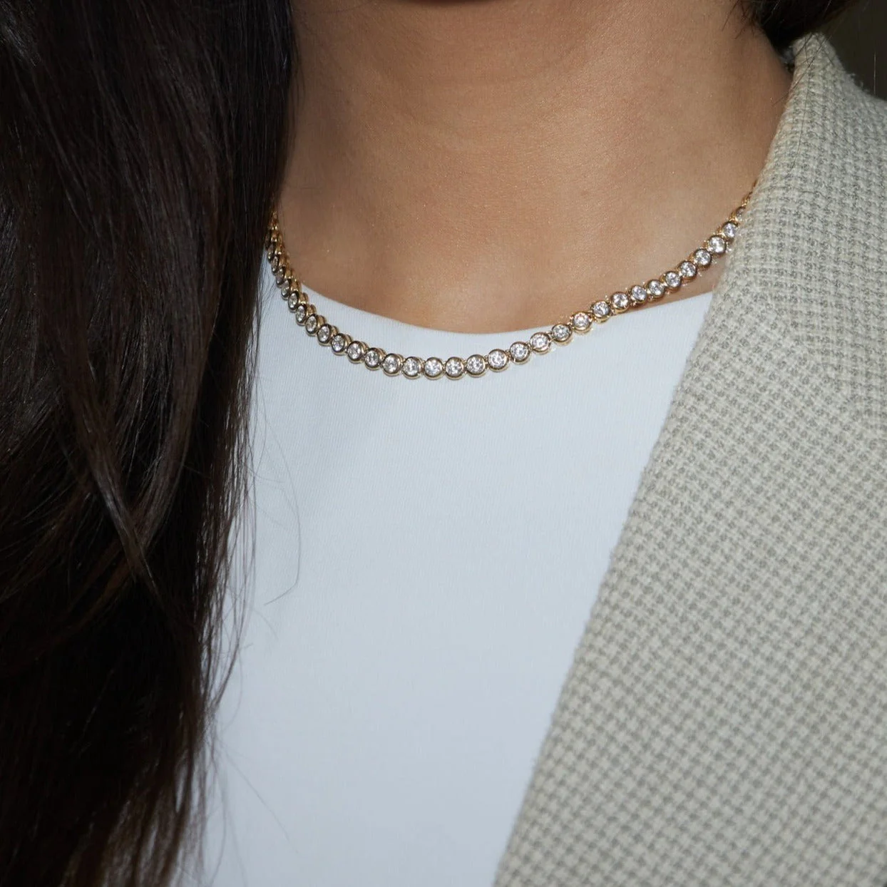 THE BEZEL TENNIS NECKLACE - Image 3