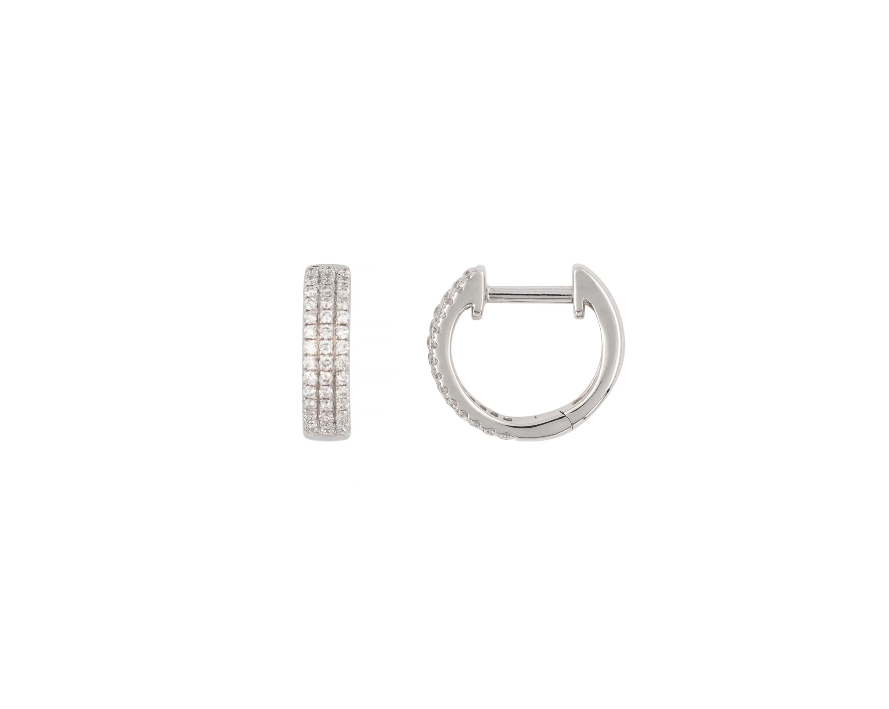 THE TRIPLE ROW PAVÉ DIAMOND HUGGIES - Image 5
