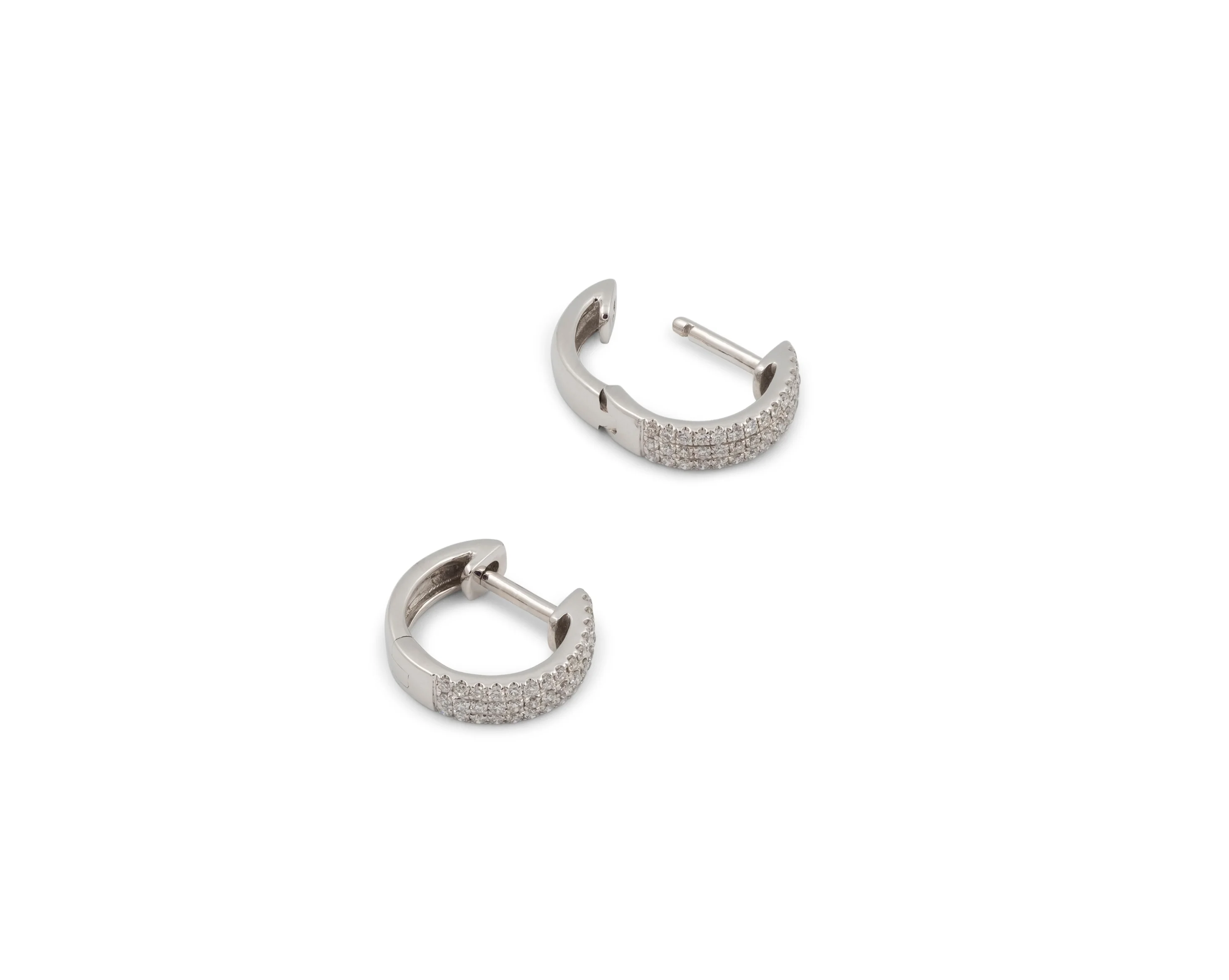 THE TRIPLE ROW PAVÉ DIAMOND HUGGIES - Image 6